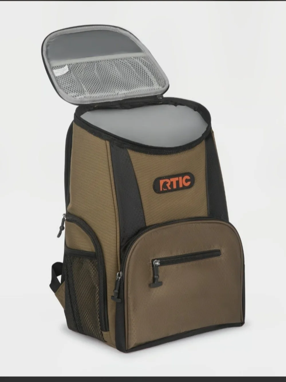 Olive Green and Brown Men's Backpack Cooler
